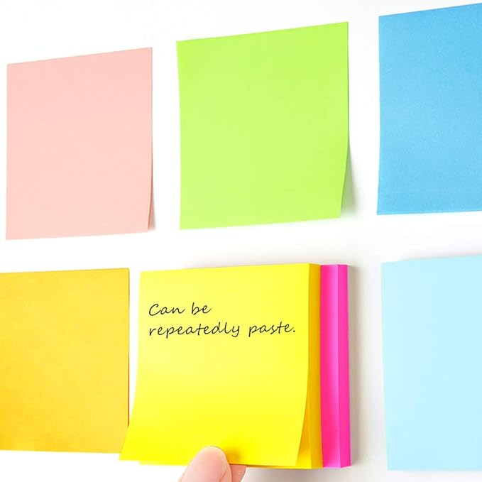 16 Pads Pop Up Sticky Notes 3x3 Refills Bright Colors Self-Stick Notes Pads Super Adhesive Sticky Notes Great Value Pack