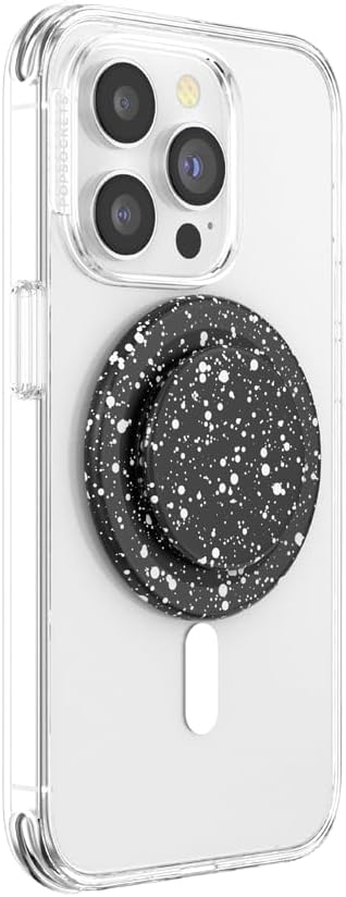 PopSockets Phone Grip for MagSafe, Magnetic Holder, Phone Stand, Black - Black Speckle