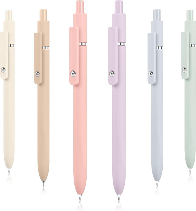 Hapikalor Gel Pens, 6 Pcs 0.5mm Quick Dry Black Ink Pens Fine Point Smooth Writing Pens, Cute Gifts for Women Stocking Stuffers for Teen Girls
