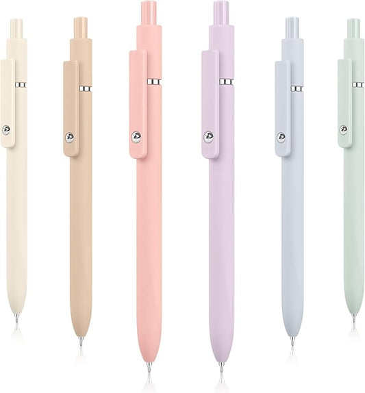 Hapikalor Gel Pens, 6 Pcs 0.5mm Quick Dry Black Ink Pens Fine Point Smooth Writing Pens, Cute Gifts for Women Stocking Stuffers for Teen Girls