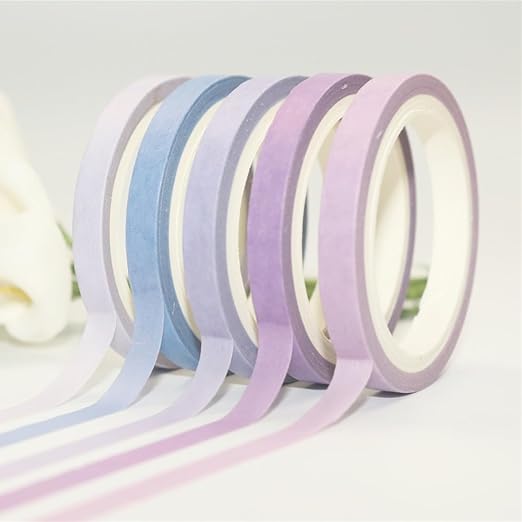 20 Rolls Washi Masking Tape Set, 5mm 110 Yards Colorful Rainbow Pastel Washi Tape Set, Skinny Thin Decorative Colored Washi Craft Tape for Bullet Journal DIY Planner Crafts Scrapbook Designs