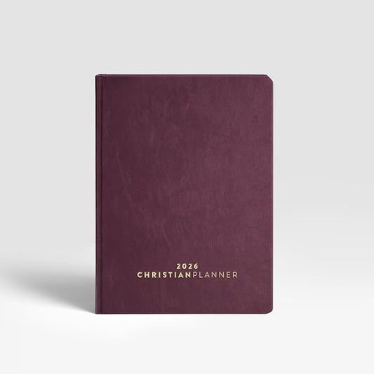 Christian Planner 2026 Daily Planner - Faith Based Monthly and Weekly Planner, Vision Board, and Habit Tracker - 2026 Calendar, Personal Organizer and Devotional Journal (Hardcover, Fig)