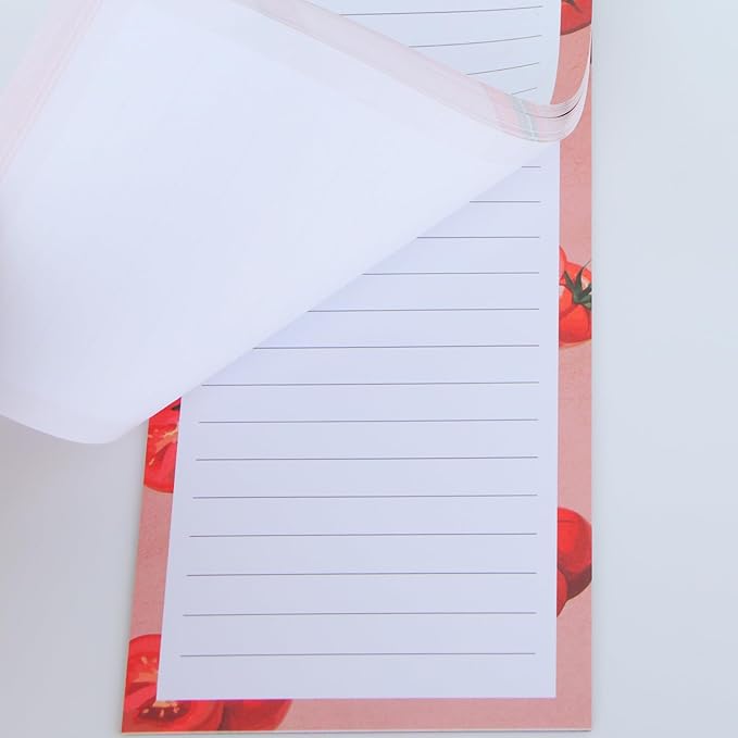 FLIPPED 6 Pack Magnetic Notepads for Refrigerator，Notepads Grocery List Magnet Pad for Fridge,Full Magnet Back Design Notepad for Grocery List, Shopping List, To-Do List, Reminders (Multiple Colour)