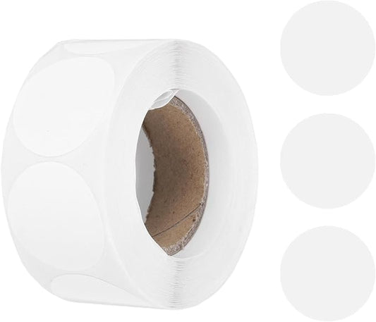 uxcell 500pcs White Round Stickers Roll 1 Inch Self-Adhesive Stickers Coding Label Removable for DIY Crafts Homework, Office, Shop, Home, Classroom Marking