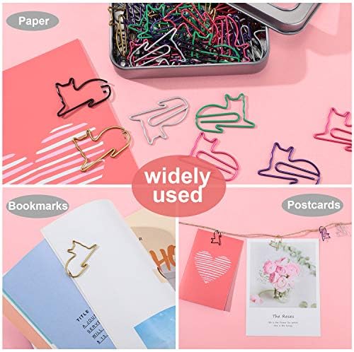 Outus Cat Office Supplies Cute Sticky Notes Paper Clips Gel Ink Pens Cartoon Stickers Party Favor for Cat Lovers Office Supplies(Cute Style)