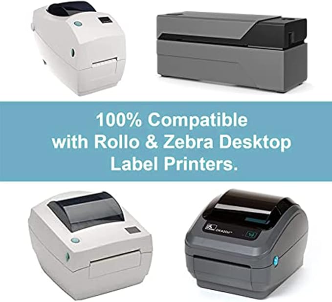 Hybsk 2x1 inch Direct Thermal Labels for Barcodes, Address, Compatible with Rollo Label Printer & Zebra Desktop Printers (2"x1",4 Rolls White)