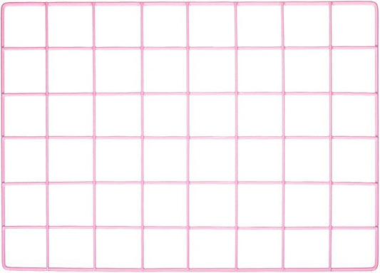 YOKIVE Iron Wire Grid Panel, Decorative Panels Board | Photo Pictures Display Holders Hanging Frame for Home Office (Pink, 16"x12")