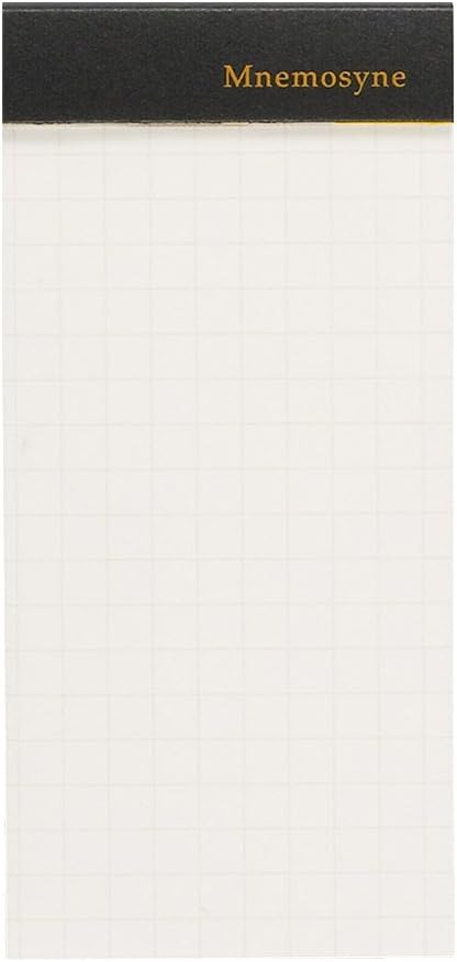Maruman MNEMOSYNE Memopad 3.66 x 1.97 Inches (Modified A8), 5mm-squared, 65 Sheets (N161), white