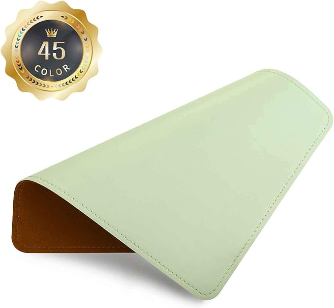 Mouse Pad, PU Mouse Pad，Leather Mouse Pad with Stitched Edge Micro-Fiber Base with Non-Slip Waterproof，Mouse Pad for Computers，Laptop, 8x11Inch (Fresh Green)