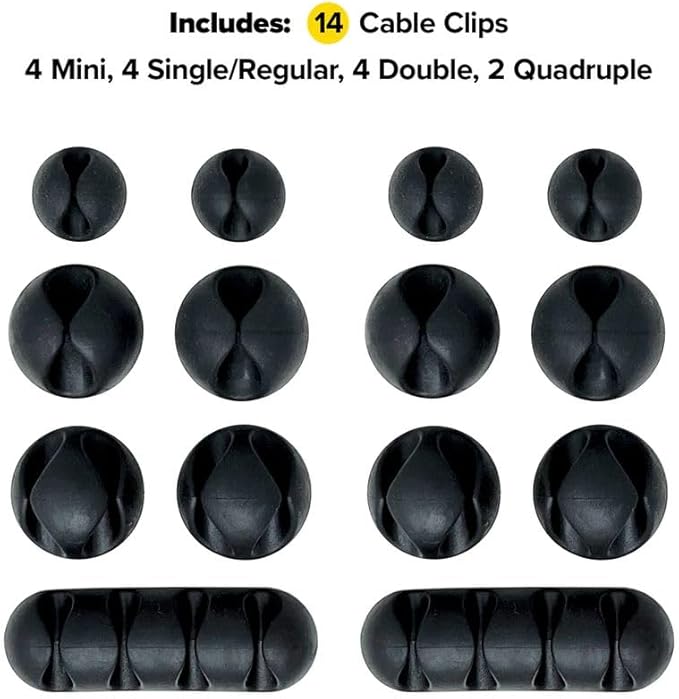 Wrap-It Storage Cable Clip Silicone BLK