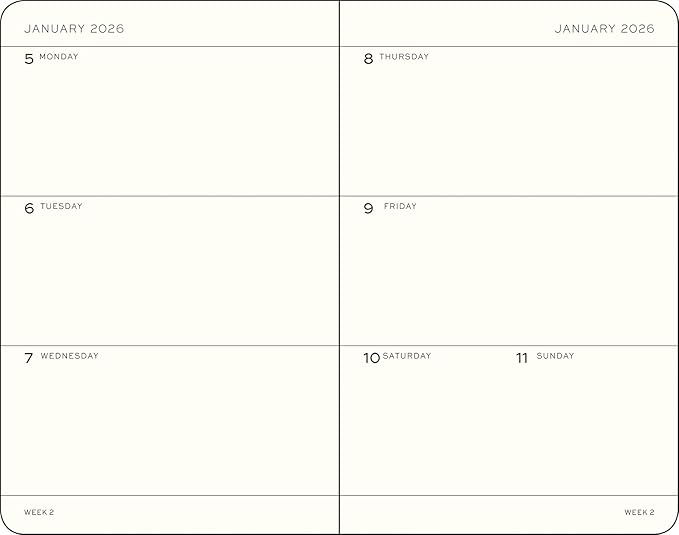 LEUCHTTURM1917 - Weekly Planner 2026, Hardcover, Mini (A7), Black (Jan 1 - Dec 31, 2026)