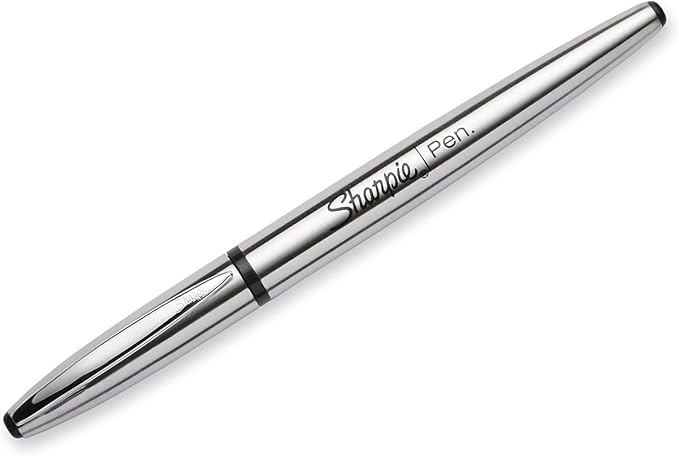 Sharpie Stainless Steel Grip Pen, Fine Point (0.8mm), Black, 1 Count