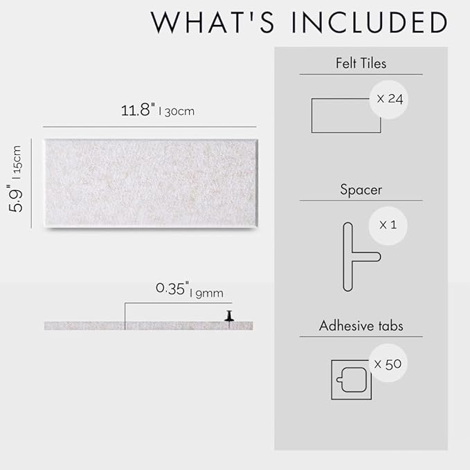 Large Bulletin Board 48x36- Office Wall Organizer to Replace Your Old Cork Boards for Walls for Office Decor - 24-Pack Felt Wall Tiles for Use in Home Office Decor as Photo Board (Limestone)