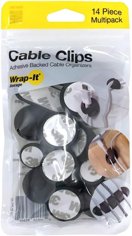 Wrap-It Storage Cable Clip Silicone BLK