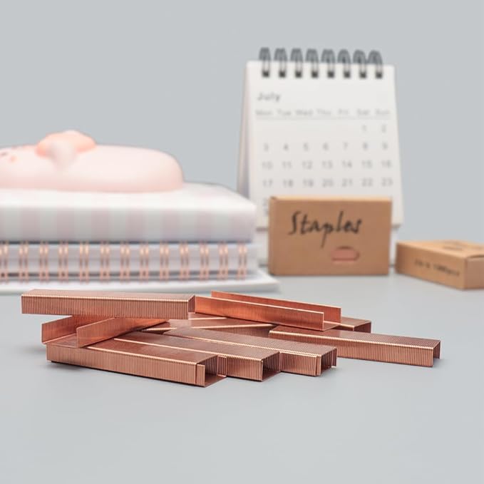 NaSumeBasics Clear Stapler with Staples Rose Gold Standard Manual Stapler and 1000 26/6 Staples for Desk Home School Office Stationery Supplies Accessories Decoration (Rose Gold)