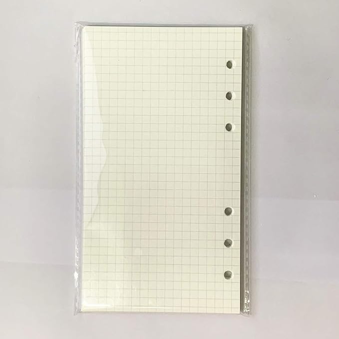 6 Ring Binder Refill,2023 A6 Grid Square Refill for Filofax/Personal Journal,Personal Size, 45sheets/90pages, 100Gsm Quality, Harphia (A6 3.74 x 6.77'',Gridsquare)
