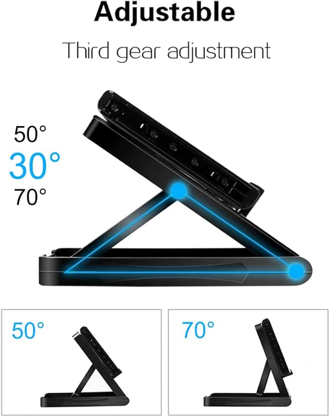 Adjustable Foldable Playstand Compatibe with Nintendo Switch Console, Portable Compact Play Stand Holder Mount Bracket with 3 Height Settings
