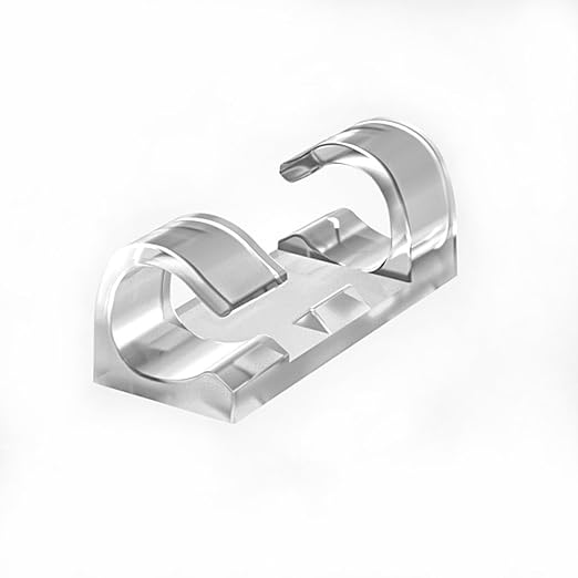 Cable Clips with Strong Self-Adhesive Pads, No Tools Required, Organize Cords and Wires, Set of 20 (Transparent, Middle)