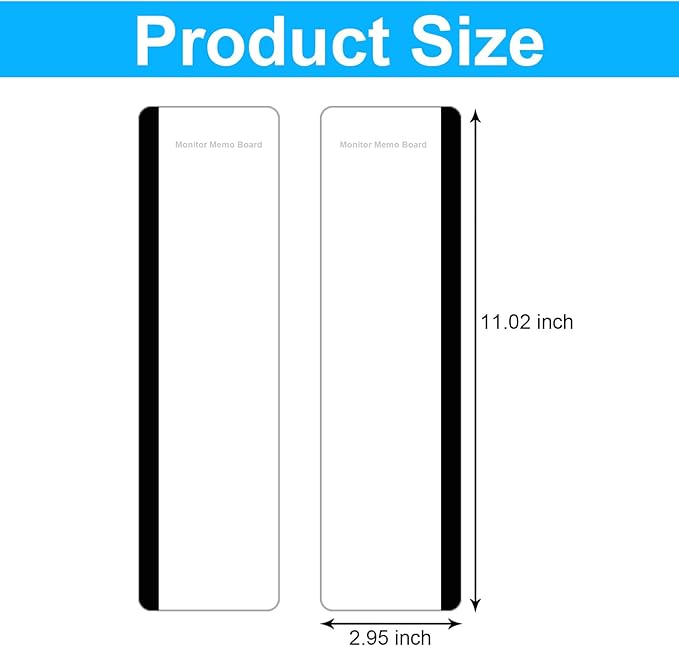 2PCS Computer Monitor Memo Board, Transparent Computer Monitor Side, Monitor Memo Board Computer Monitor Sticky Note Holder, Office Desk Accessories