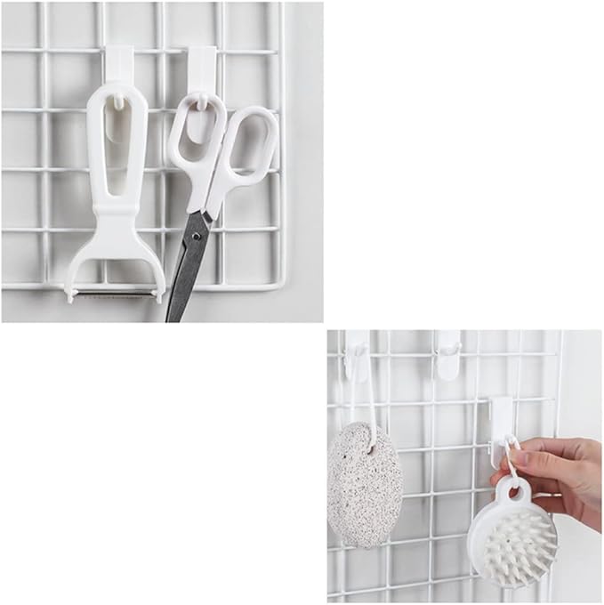 10 Pcs Gridwall Hooks, ABS Resin Grid Hooks Hanger, Retail Panel Hooks, Utility Hook, Shelf Hook, Slatwall Hangers, Panels Display Racks for Hanging Clothes Keys Umbrellas Hats