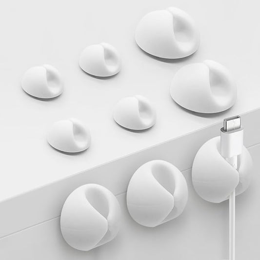 Phone Charger Cord Holder, Mini Cable Clips Wire Organizer, Cable Management for Desk, Office and Nightstands, 9 PCS