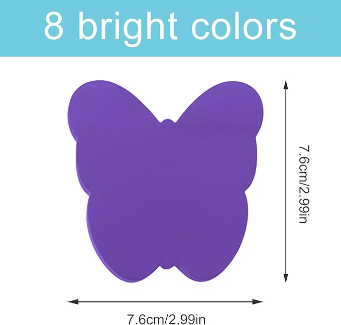 Sticky Notes, 560 Sheets 3 × 3 Inches Butterfly Shape Self Sticky Notes Pad, Colour Sticky Notes, Bright Colors Self-Stick Pads for Home Office Notebook(8 Color)