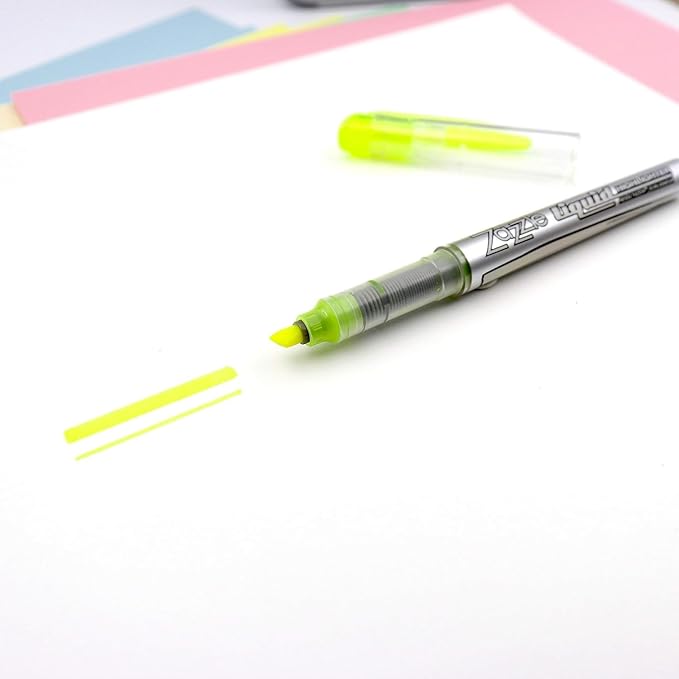 Zebra Pen, Liquid Zazzle Highlighter, Chisel Tip, Assorted Fluorescent Colors, Visible Ink Supply, Easy Glide Liquid Ink, Smooth Flow, for School or Office Use, 10-Pack (71111)