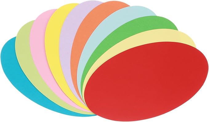 MECCANIXITY 8 Inch Oval Card Stock, 30 Pcs Colored Cutouts Paper Thick Cardstock Coaster for DIY Craft Projects Classroom Bulletin Board Decor, Assorted Color