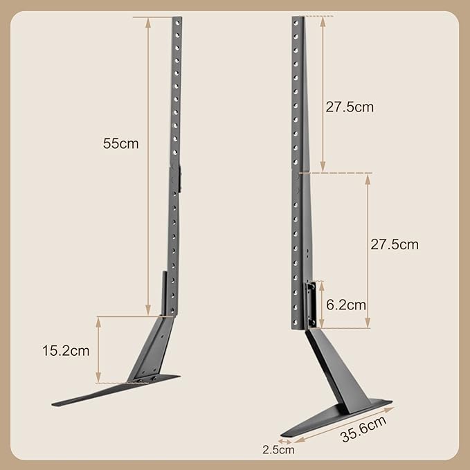 Universal TV Stand, Metal TV Legs for 20-65 inch LCD/LED/OLED/Plasma Flat&Curved Screen TV Height Adjustment with VESA 75x75mm to 800x500mm Max ML1760