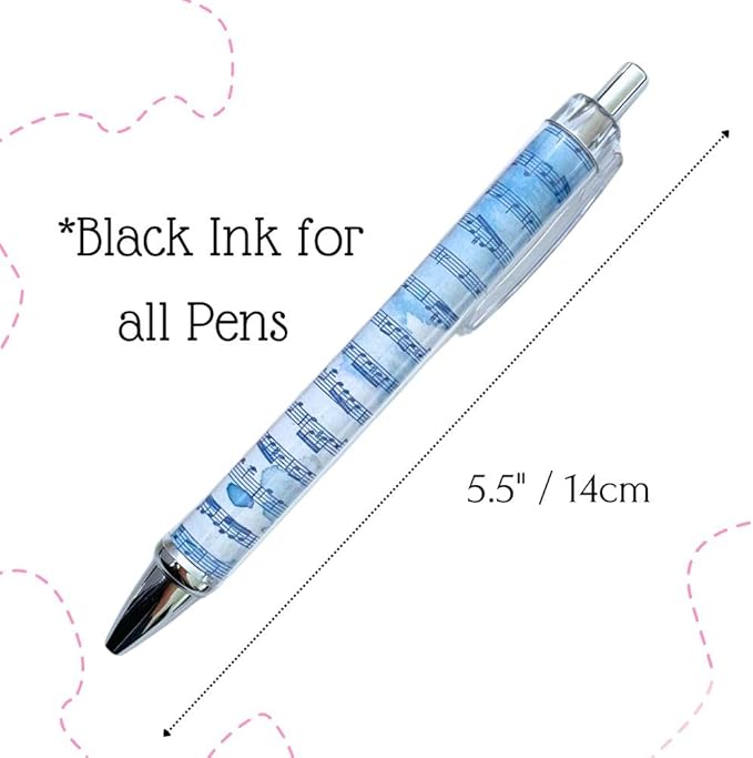 Music Pens 10 PC Unique Musical Party Favor Teacher Gift Romantic Themed Office Supplies Classroom Piano Enthusiasts Musician Cool Stationery Rainbow Vibes Bulk Perfect for Student Journals