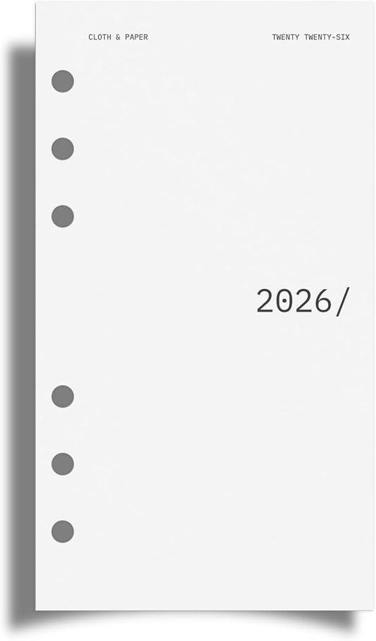 Cloth & Paper 2026 Front & Monthly Vellum Planner Dashboard Overlays | Personal Size 3.75 x 6.75 Inches | 13-Piece Set for 6-Ring Personal Planners, Undated, Transparent Heavyweight Paper, Pre-Punched