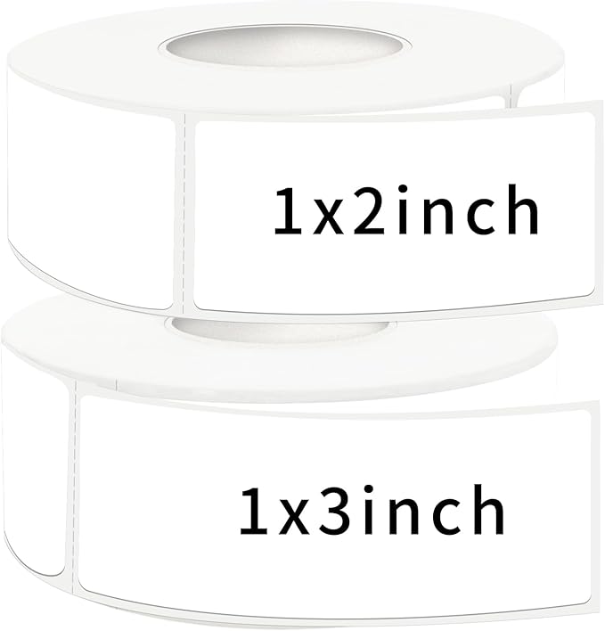Two Sizes Mixed Pack, Removable Quick-Drying Stickers, Waterproof, Oil-Proof, Tear-Resistant Multi-Purpose Labels (1''*2'' & 1''*3'', White)