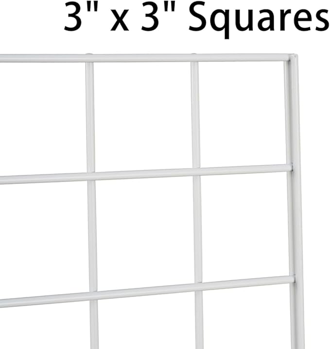 Gridwall Panels, Heavy Duty Grid Panel for Retail Display Wall, 2' Width x 4' Height, White, 4 Pack