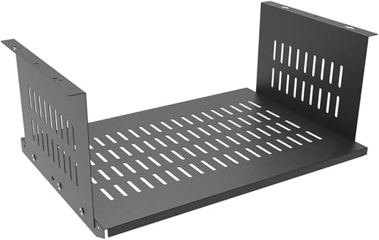 JINGCHENGMEI Under Desk Computer Mount for Small Form Factor SFF Computers and PCs, W 17.3" x H 6.5" x D 12", Compatible with PlayStation 4, PS4 Slim, PS4 Pro for Under Desk Gaming (6.5inch High)