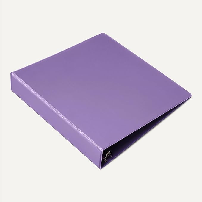 Amazon Basics 3 Ring 1.5 inch Binder, Round Rings, Assorted Colors, 4 Pack