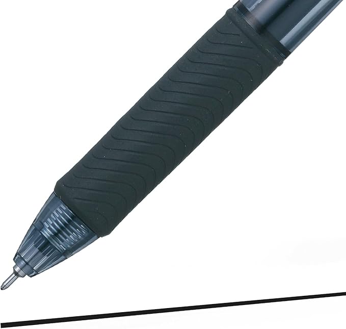 Pentel EnerGel-X Retractable Liquid Gel Pen 0.5mm Needle Tip Black Ink, Box of 12 (BLN105-A)