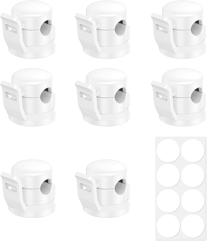 Cable Clips 8 Pack Cord Holder for Nightstand [Cable Smooth Adjustable], Charging Cable Holders for Cords, Adhesive Wire Holder Organize Phone USB Charger Cable for Wall,Car,Desk,Nightstand