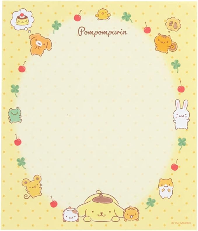 Sanrio 493881 Character Letter Set, Pom Pom Pudding, Package (approx.): Width 6.3 x Depth 0.3 x Height 8.7 inches (16 x 0.8 x 22 cm)