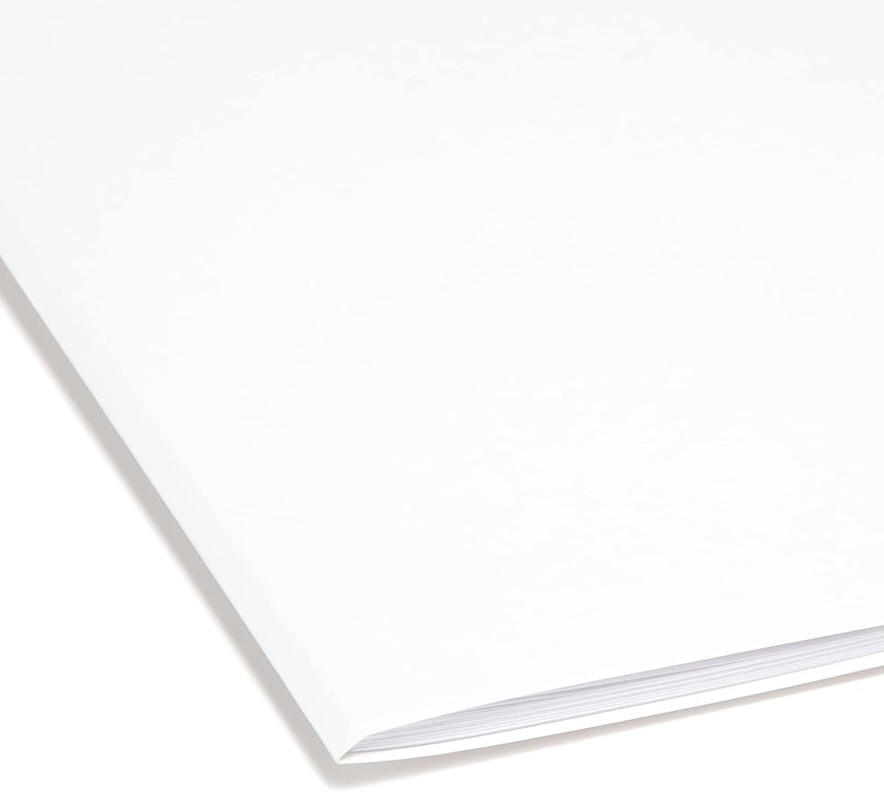 Smead Standard File Folders, 100 Count, White, 1/3-Cut Tabs, Letter Size (12843)
