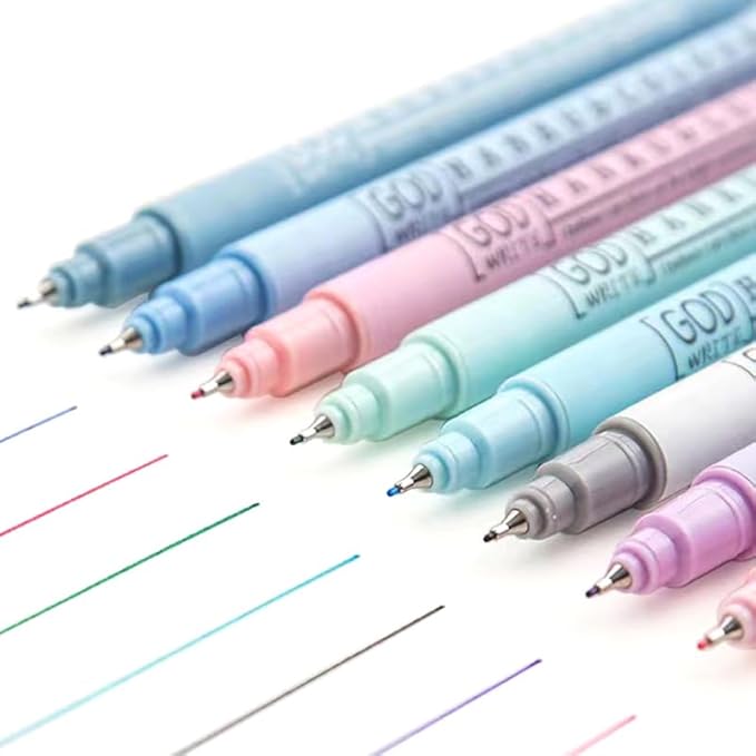 Colored Fineliner Pens, 0.38mm Ultra Fine Tip Pens, 8 Colors Fine Point Pen, Bible Journaling Planner Micro Pens Set for Writing, Drawing, Note Taking, Bullet Journaling
