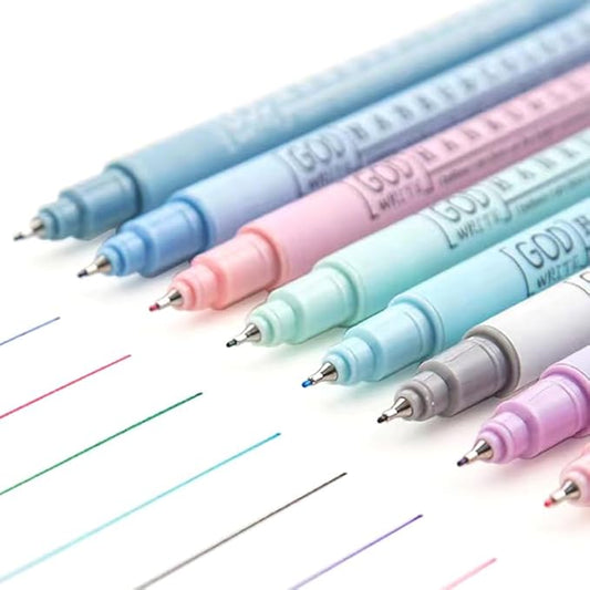 Colored Fineliner Pens, 0.38mm Ultra Fine Tip Pens, 8 Colors Fine Point Pen, Bible Journaling Planner Micro Pens Set for Writing, Drawing, Note Taking, Bullet Journaling