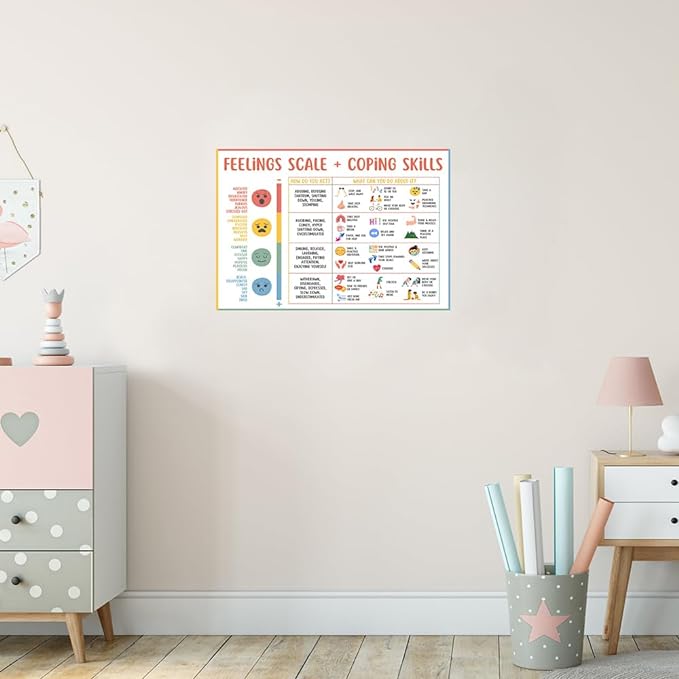 uoyien Feelings Chart For Kids Mental Health Posters Help Students Understand Emotions Poster Calming Corner Special Education Classroom Decor Prints School Classroom Supplies Unframed 16x24in