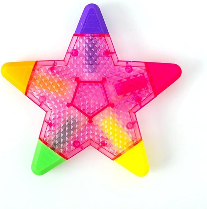 Beautiful Colorful Star Shape Highlighter Marker, 5 Color in 1 Star Multicolor Highlighter Pen for Note Taking, Journal Planner, Coloring Book, etc. (Blue)