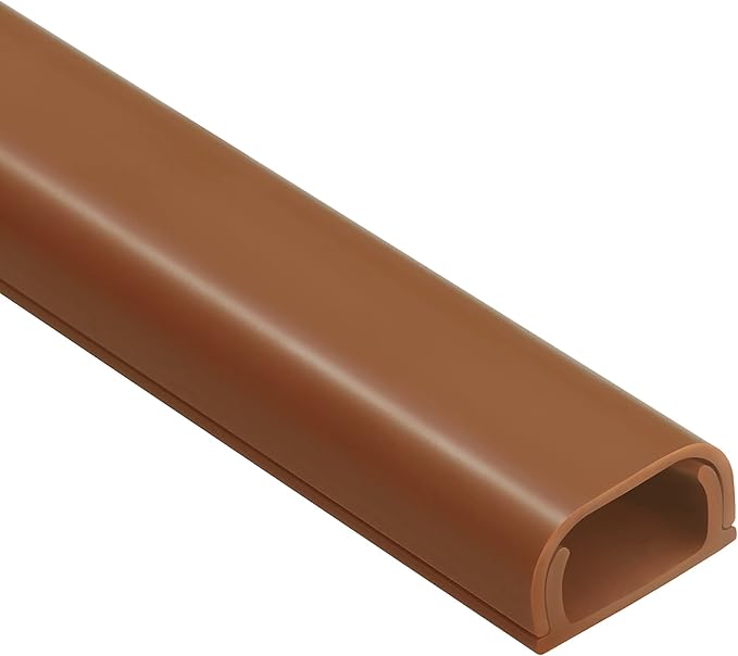 ZhiYo Wire Covers for 2 Cords, Wire Hider on Wall Mounted, 68in Cord Cover Kit, Cable Cover Paintable, Cable Concealer for Extension Cord, Ethernet Cable, Speaker Wire Hider, Brown W0.7in H0.4in