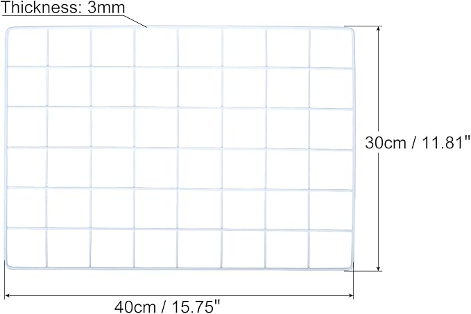 PATIKIL 16"x12" Wire Grid Panel, 1 Pack Wall Grid Decorative Panels Board Photo Pictures Display Decor Hanging Organizer for Home Office, White
