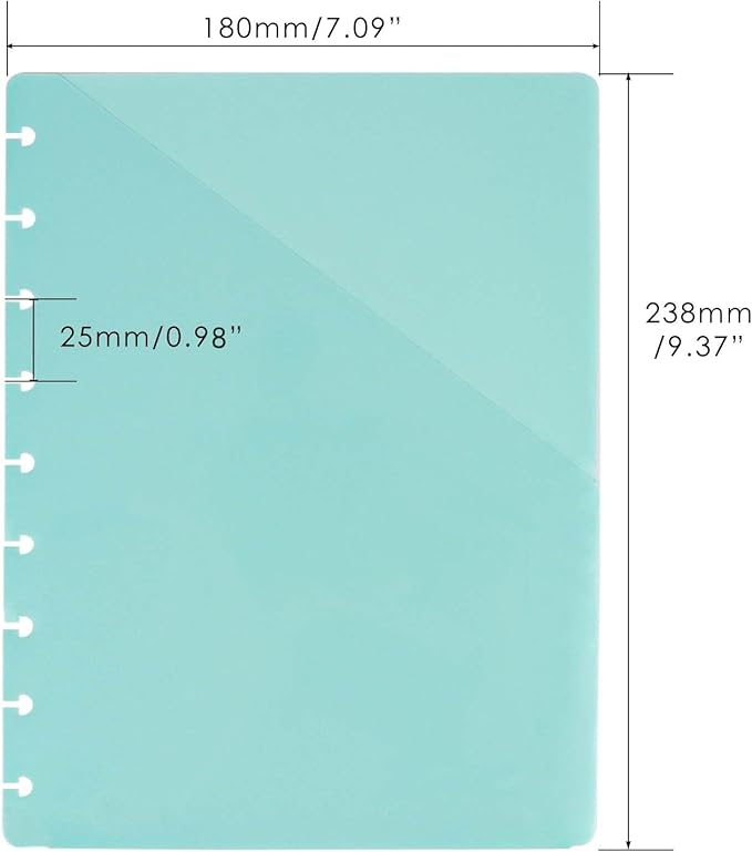 Discbound Dividers with Pockets 7x9.25 Classic Size Discbound Notebook Divider 9 Disc Bound Planner Inserts Pocket 5pcs Plastic Index Dividers for Planner Folder Office