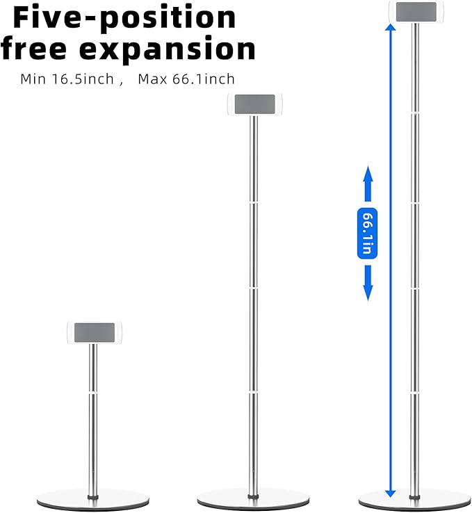 OATSBASF iPad Stand Floor, Heavy-Duty 66.1" Height-Adjustable Tablet Floor Stand - Overhead Bed Phone & Tablet Holder Fits 4.7-12.9" iPad Pro/Air/Mini, Kindle & Cell Phones