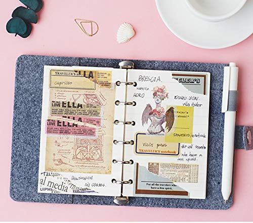 A7 Cornell Design Planner Refill 6 Holes Notebook Binder Refills, A7 College Rule Note Linned Planner Inserts for Filofax 100gsm Paper Pocket Size, 4.84 x 3.23'', Harphia