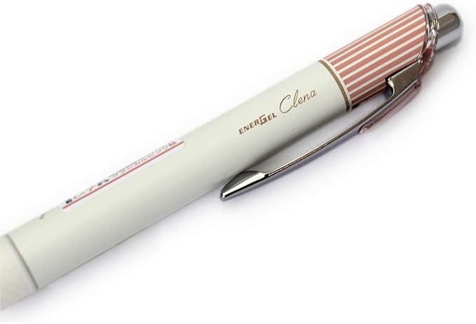 Pentel EnerGel Clena Retractable Liquid Gel Pen, Micro Fine Point 0.4mm Needle Tip, Black Ink, Classical Pink Body (BLN74LP-A)