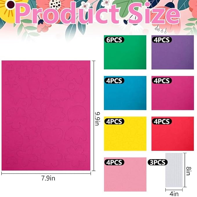804 Pcs Spring Flower Pre-Cut Cutouts Set, Colorful Floral Paper Cutting, Assorted Flower Leaves Shape Cut-Outs for Spring Party Back to School Bulletin Board DIY Crafts Supplies